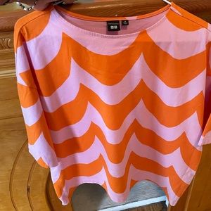 Pink and orange Marimekko x Uniqlo t shirt